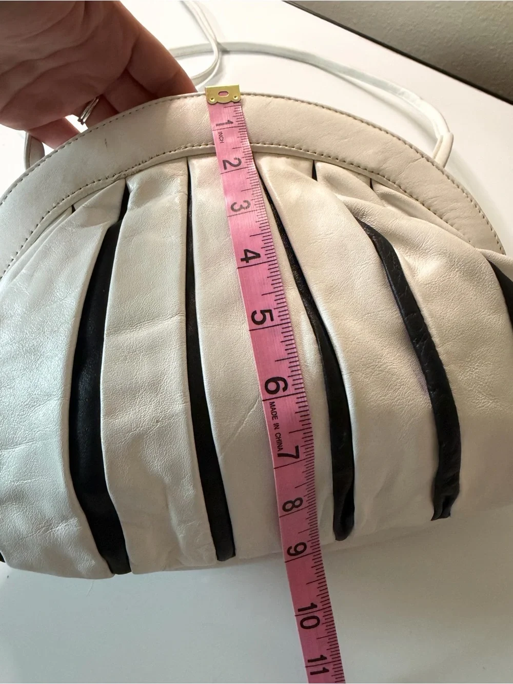 Vintage 1980’s Brio Leather Black and White Balloon Bag